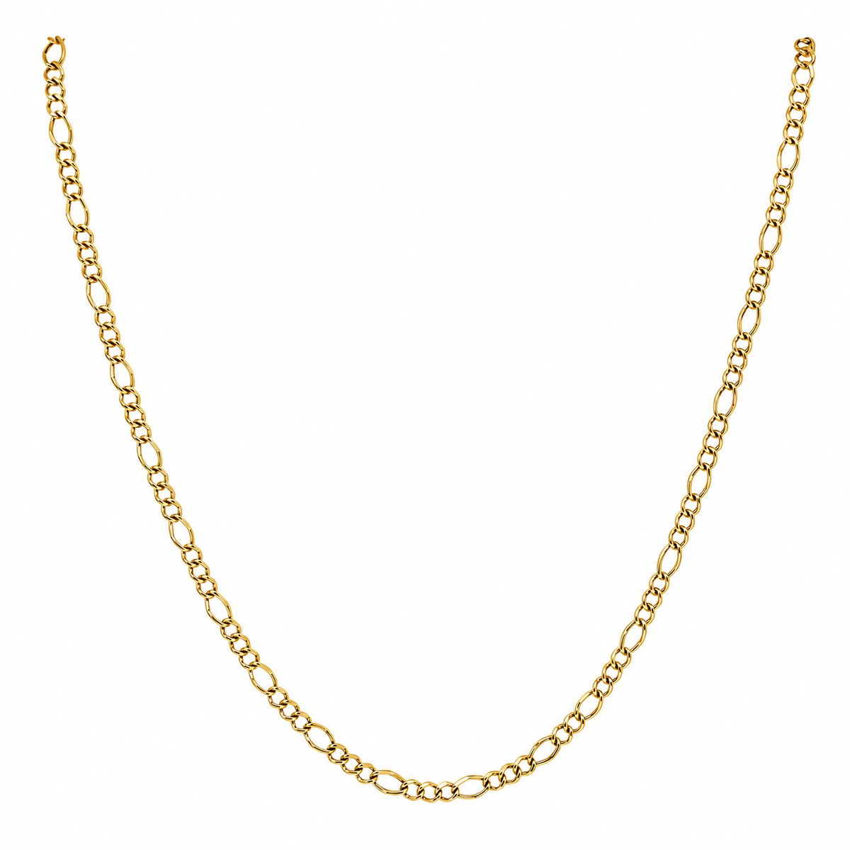 Mujer Cadena Figaro. Eslabon 3y1 - 3 mm - 50 cm - Oro 10k Collar para mujer REALZA JOYAS