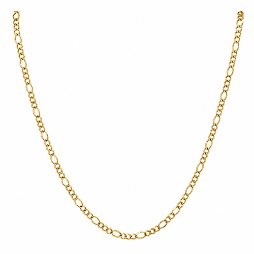 Unisex Cadena Figaro. Eslabon 3y1 - 3 mm - 50 cm - Oro 10k Collar para Dama y Caballero REALZA JOYAS