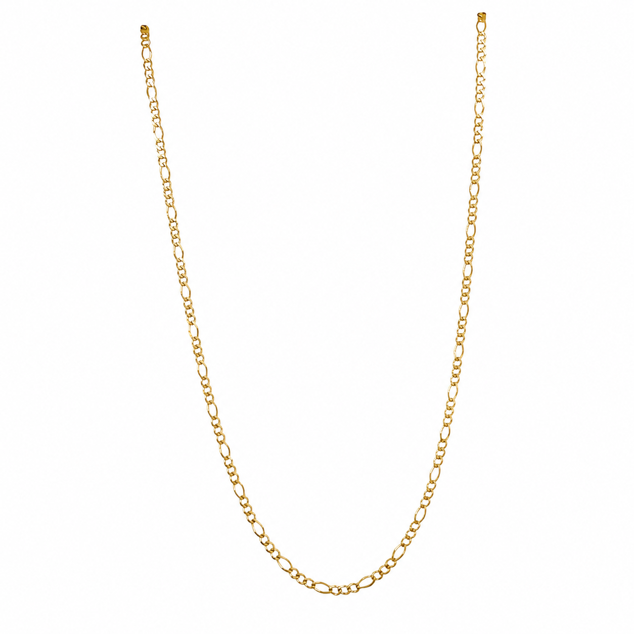 Unisex Cadena Figaro. Eslabon 3y1 - 3.8 mm - 50 cm - Oro 10k Collar para Dama y Caballero REALZA JOYAS