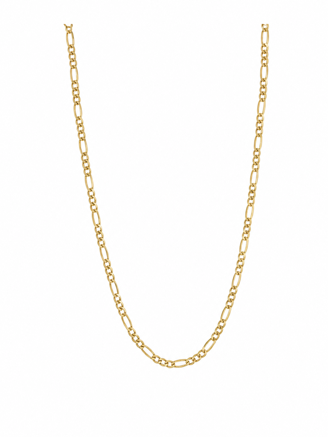 Unisex Cadena Figaro. Eslabon 3y1  Italiano - 2 mm - 60 cm - Oro 10k Collar para Dama y Caballero REALZA JOYAS