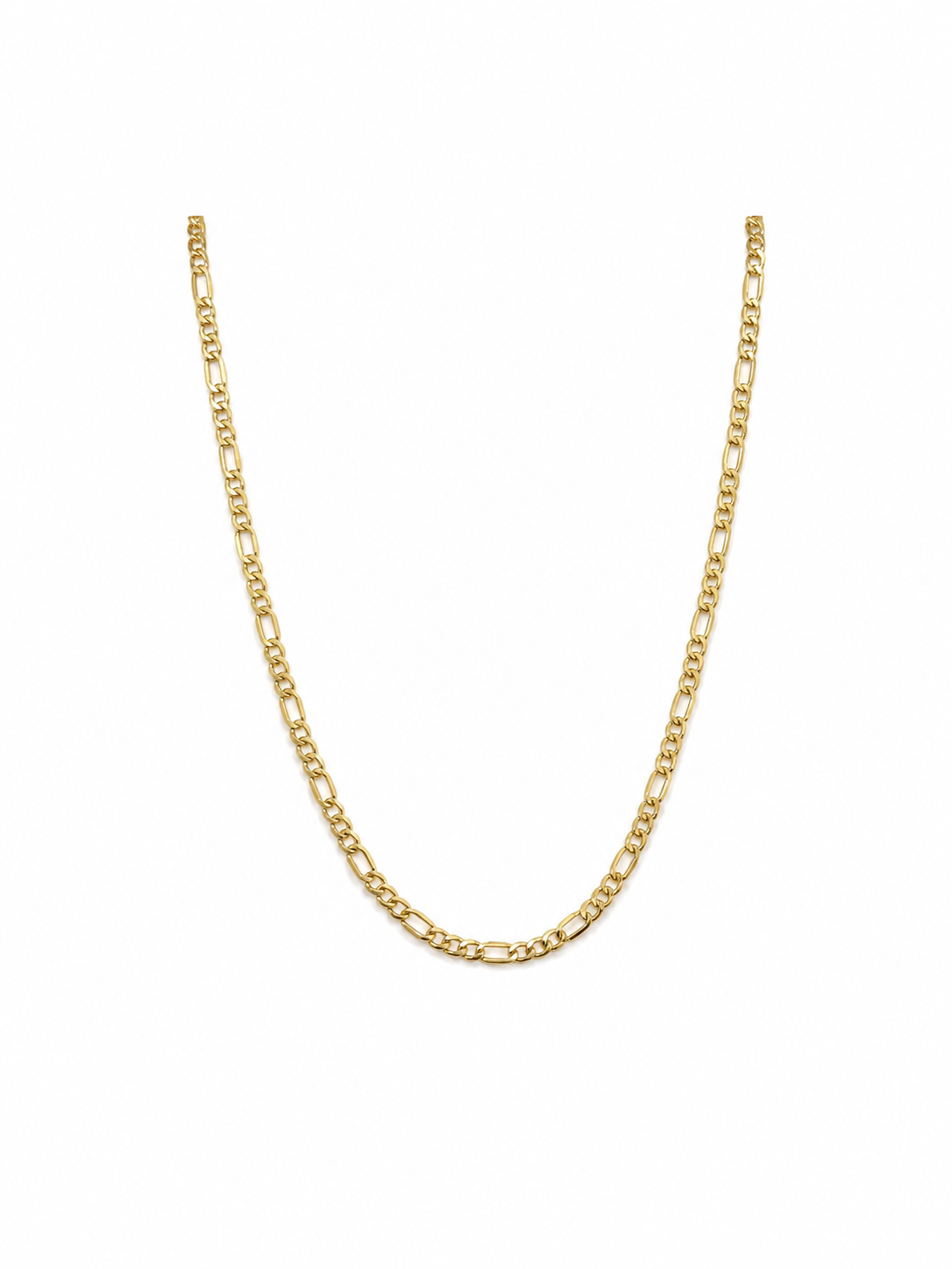 Mujer Cadena Figaro. Eslabon 3y1  Italiano - 3 mm - 45 cm - Oro 10k Collar para mujer REALZA JOYAS