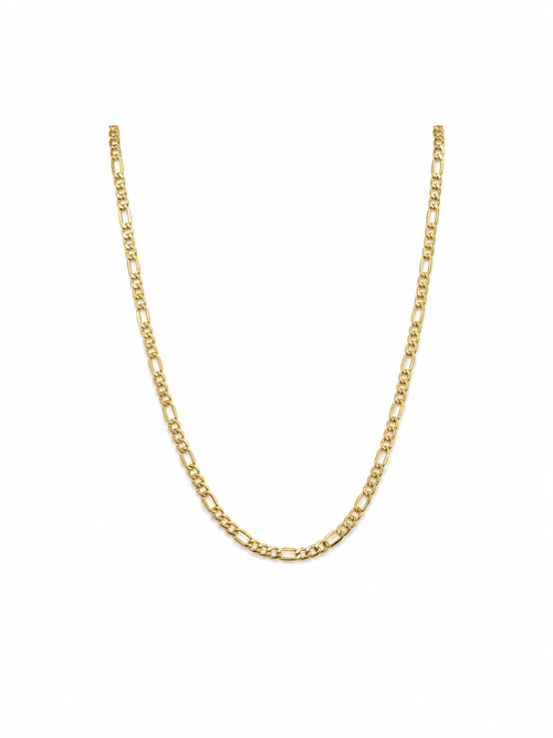 Mujer Cadena Figaro. Eslabon 3y1  Italiano - 3 mm - 45 cm - Oro 10k Collar para mujer REALZA JOYAS