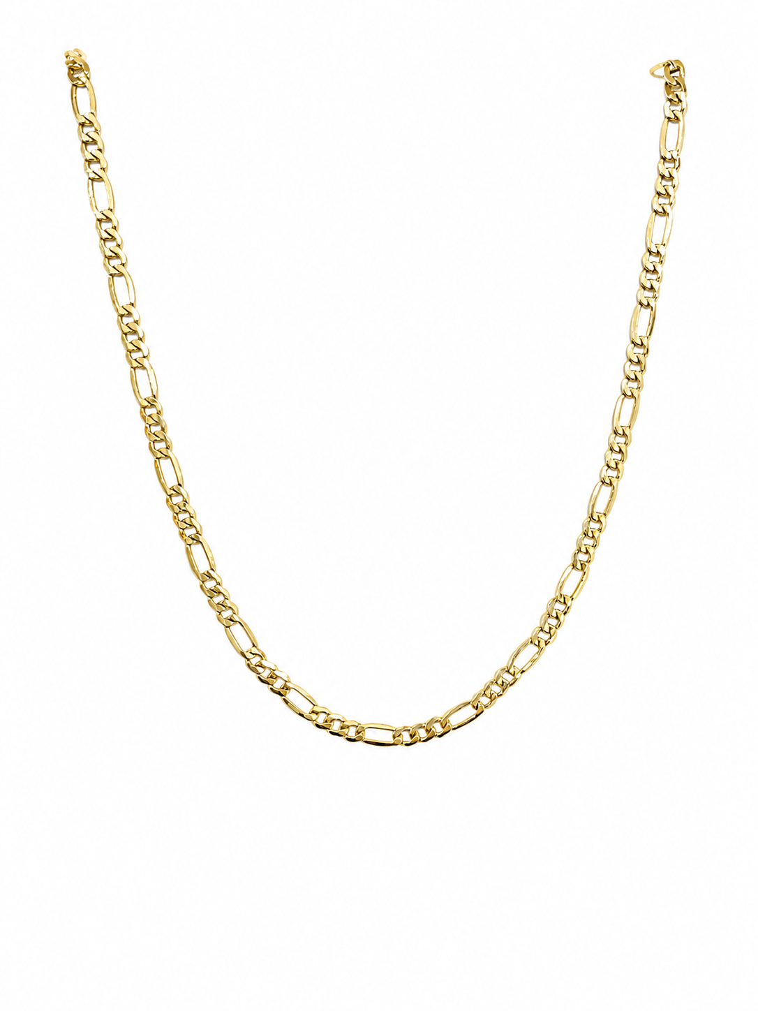 Unisex Cadena Figaro. Eslabon 3y1  Italiano - 4 mm - 60 cm - Oro 10k Collar para Dama y Caballero REALZA JOYAS