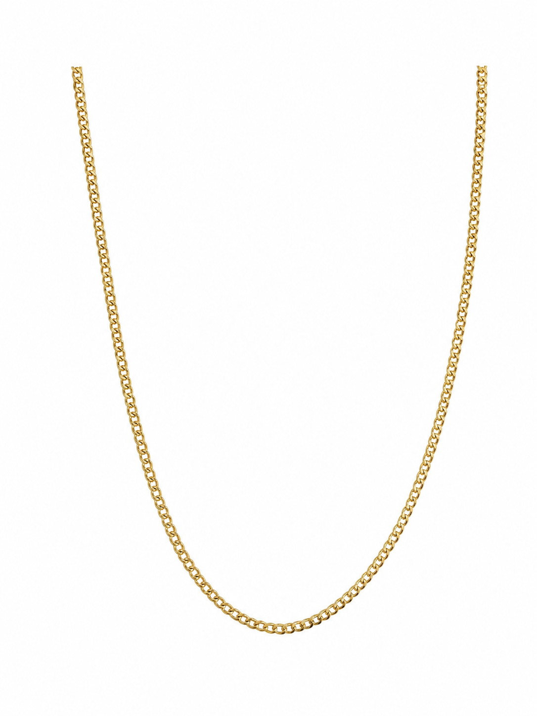 Unisex Cadena Tejido Barbada Italiano - 1.9 mm - 60 cm - Oro 10k Collar para Dama y Caballero REALZA JOYAS