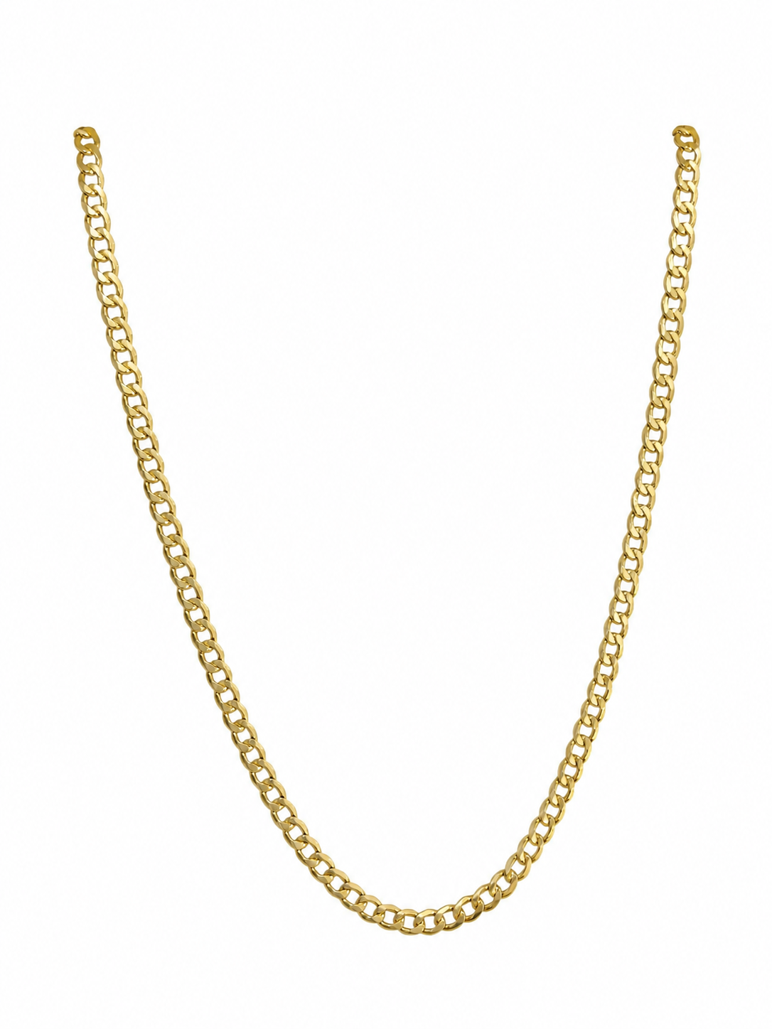 Unisex Cadena Tejido Barbada Italiano - 3 mm - 55 cm - Oro 10k Collar para Dama y Caballero REALZA JOYAS