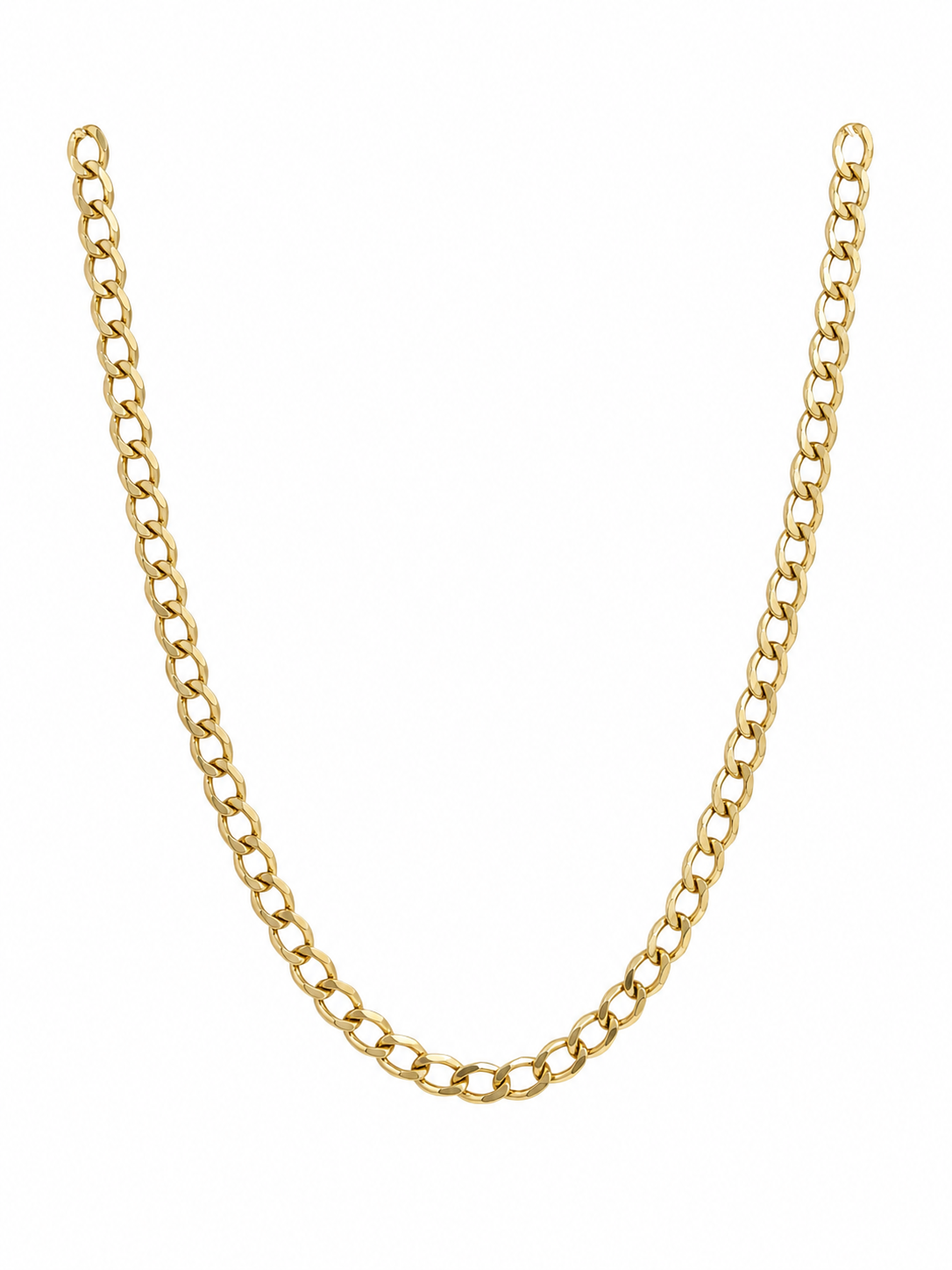 Unisex Cadena Tejido Barbada Italiano - 5 mm - 65 cm - Oro 10k Collar para Dama y Caballero REALZA JOYAS