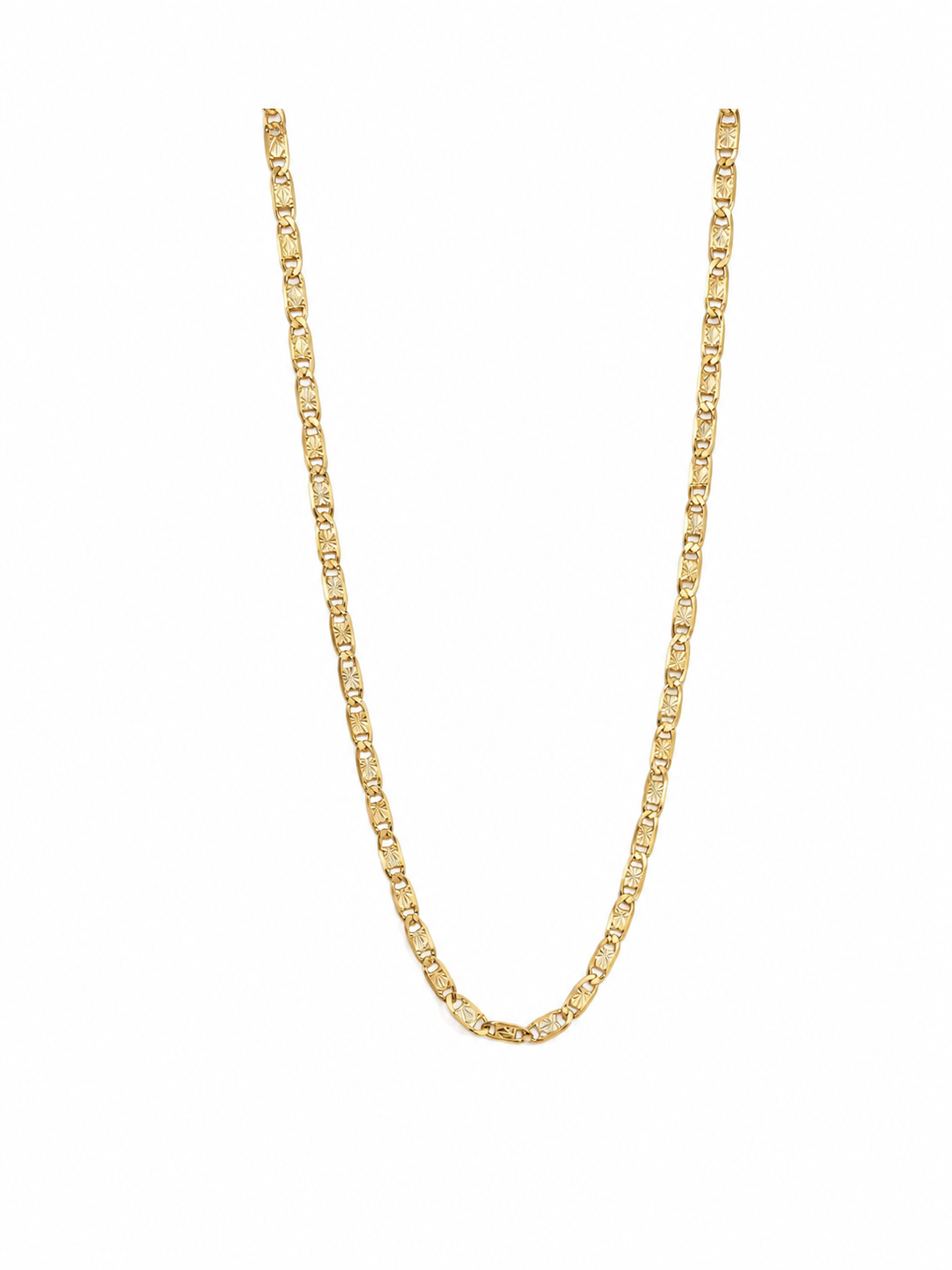 Unisex Cadena Tejido Guchi Florentino - 2.8 mm -50 cm - Oro 10k Collar Para Dama y Caballero REALZA JOYAS