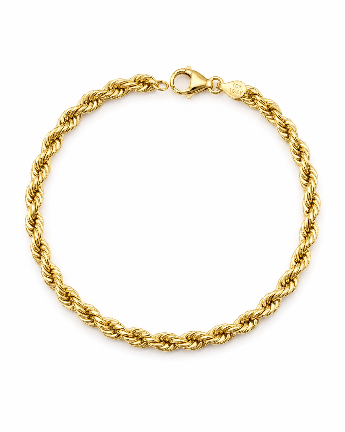 Unisex Pulso Pulsera Tejido Torzal Hueco 3.5 mm Oro 10k - Esclava Para Dama y Caballero Realza Joyas