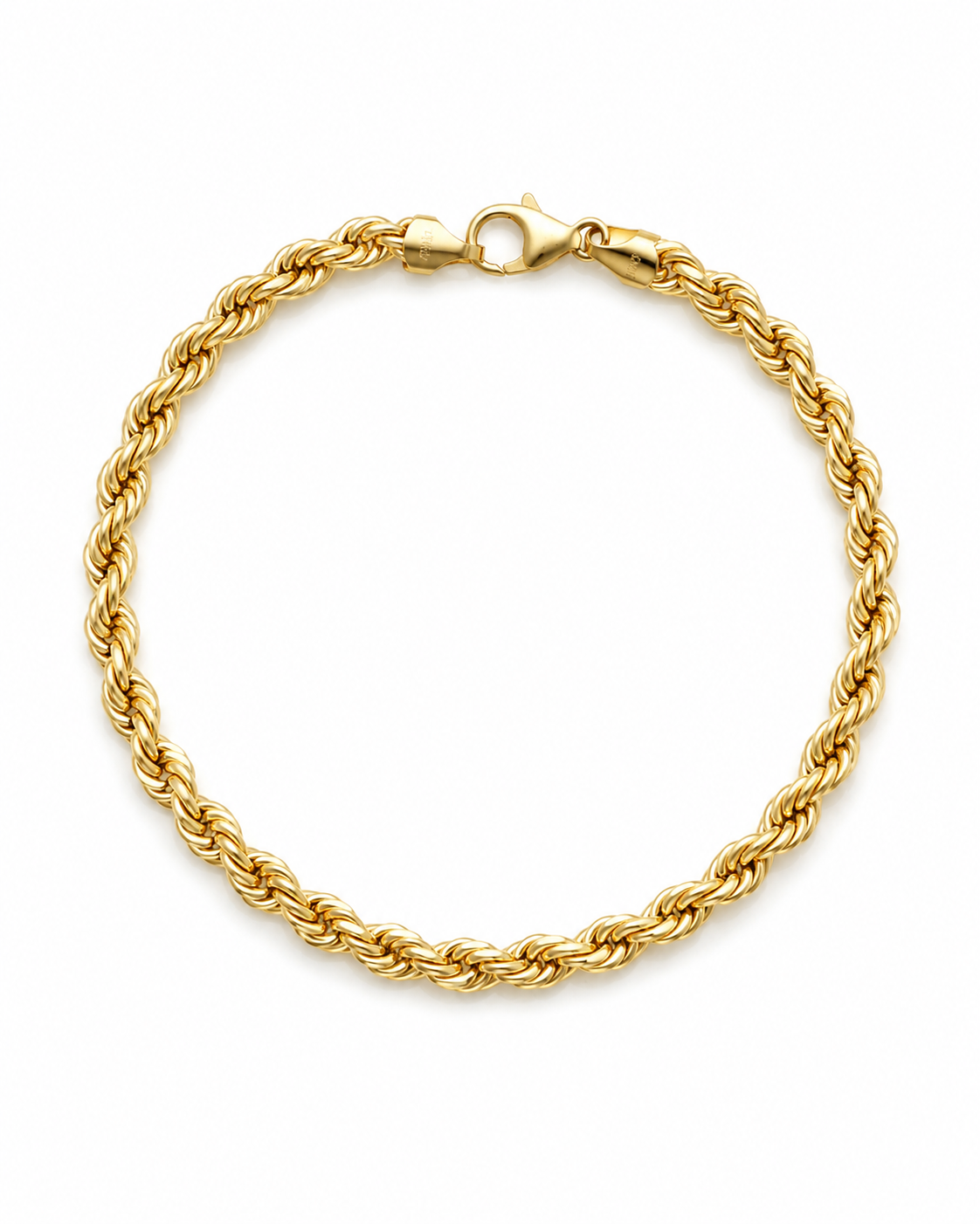 Unisex Pulso Pulsera Tejido Torzal Hueco 4 mm Oro 10k - Esclava Para Dama y Caballero Realza Joyas