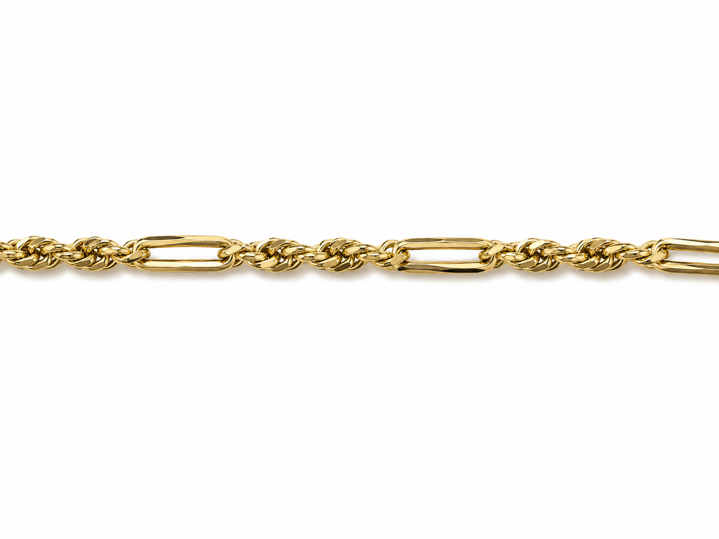 Mujer Cadena Torzal Figaro - 1.9 mm - 45cm - Oro 10k Collar para mujer REALZA JOYAS