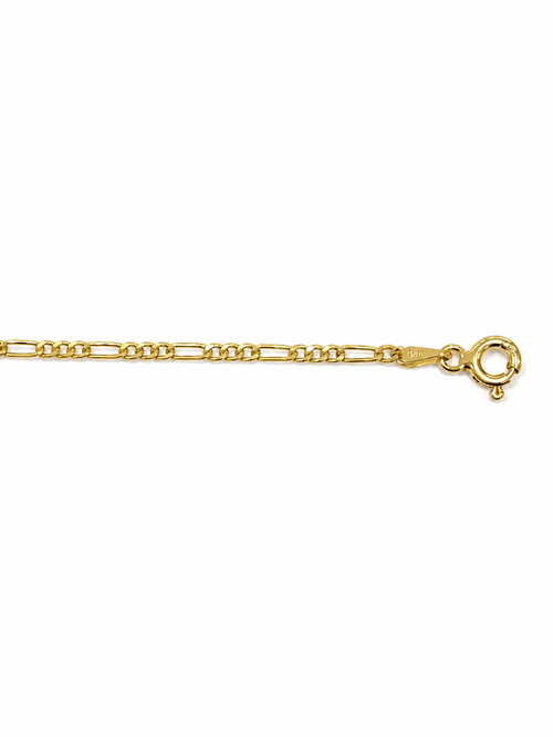 Mujer Cadena Figaro. Eslabon 3y1  Italiano - 1 mm - 40 cm - Oro 10k Collar para mujer REALZA JOYAS