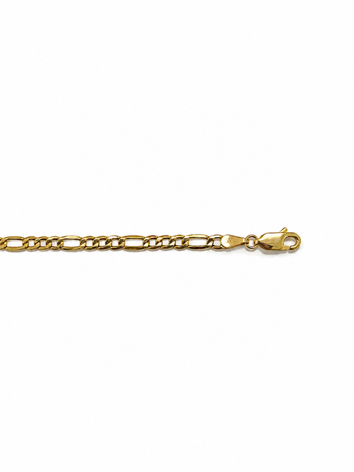 Mujer Cadena Figaro. Eslabon 3y1  Italiano - 3 mm - 45 cm - Oro 10k Collar para mujer REALZA JOYAS