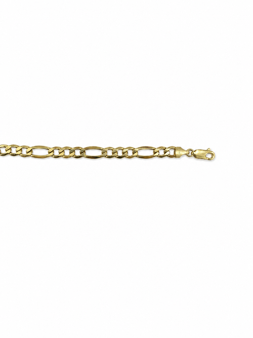 Unisex Cadena Figaro. Eslabon 3y1  Italiano - 7 mm - 60 cm - Oro 10k Collar para Dama y Caballero REALZA JOYAS