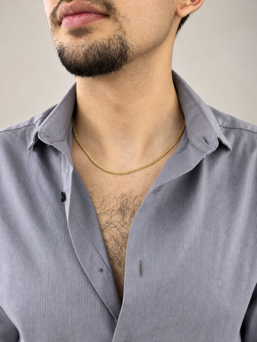 Unisex Cadena Tejido Barbada Italiano - 1.9 mm - 50 cm - Oro 10k Collar para Dama y Caballero REALZA JOYAS