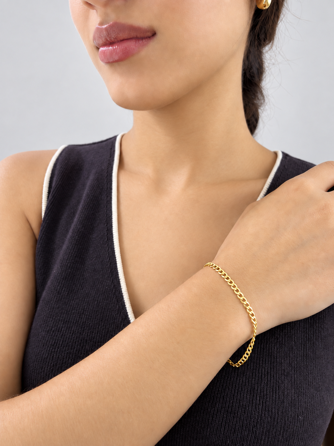 Unisex Pulso Pulsera Barbada Italiano 3.4 mm Oro 10k - Esclava Para Dama y Caballero Realza Joyas