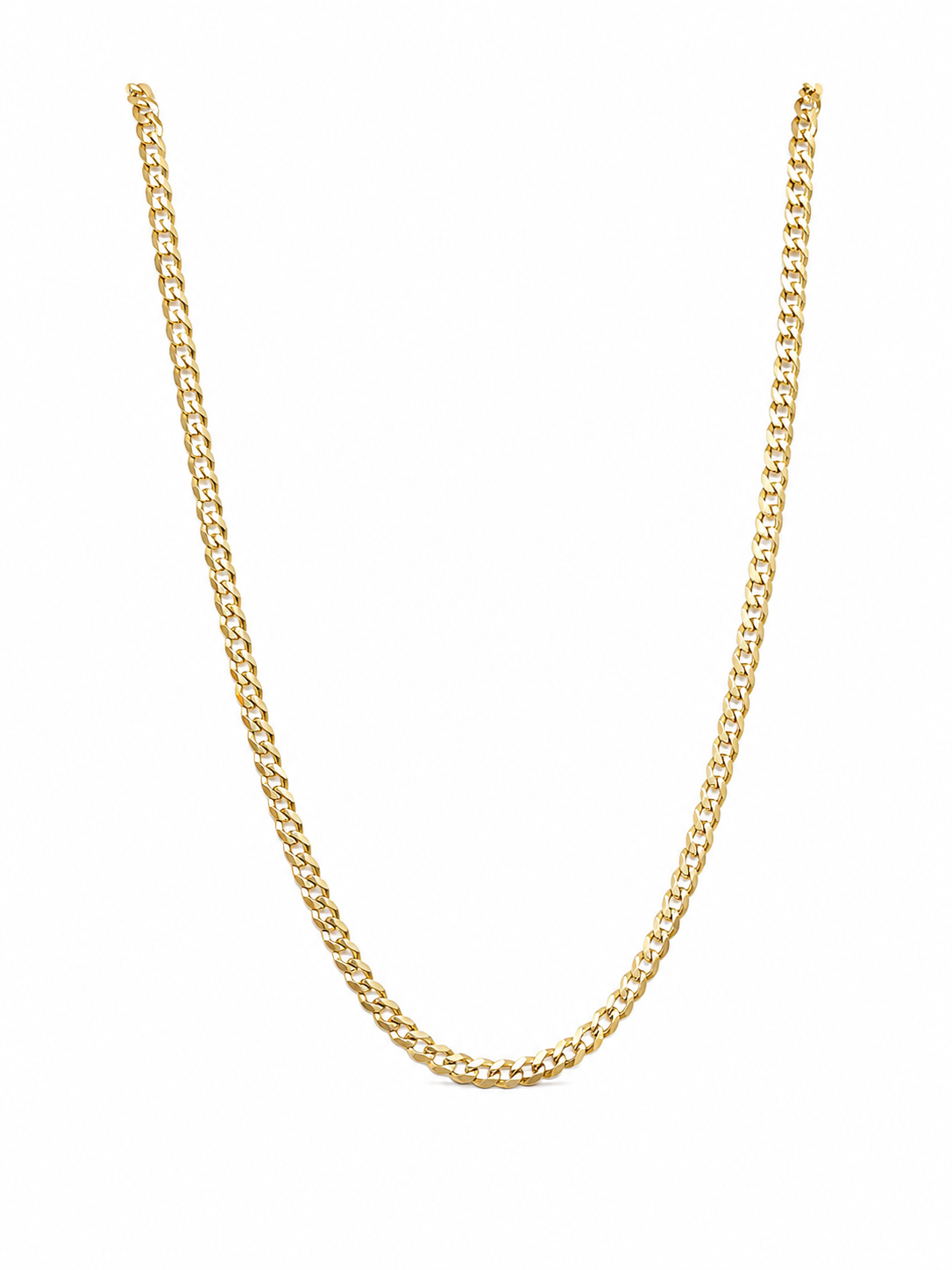 Mujer Cadena Tejido Barbada - 4 mm - 40 cm - Oro 10k Collar para mujer REALZA JOYAS