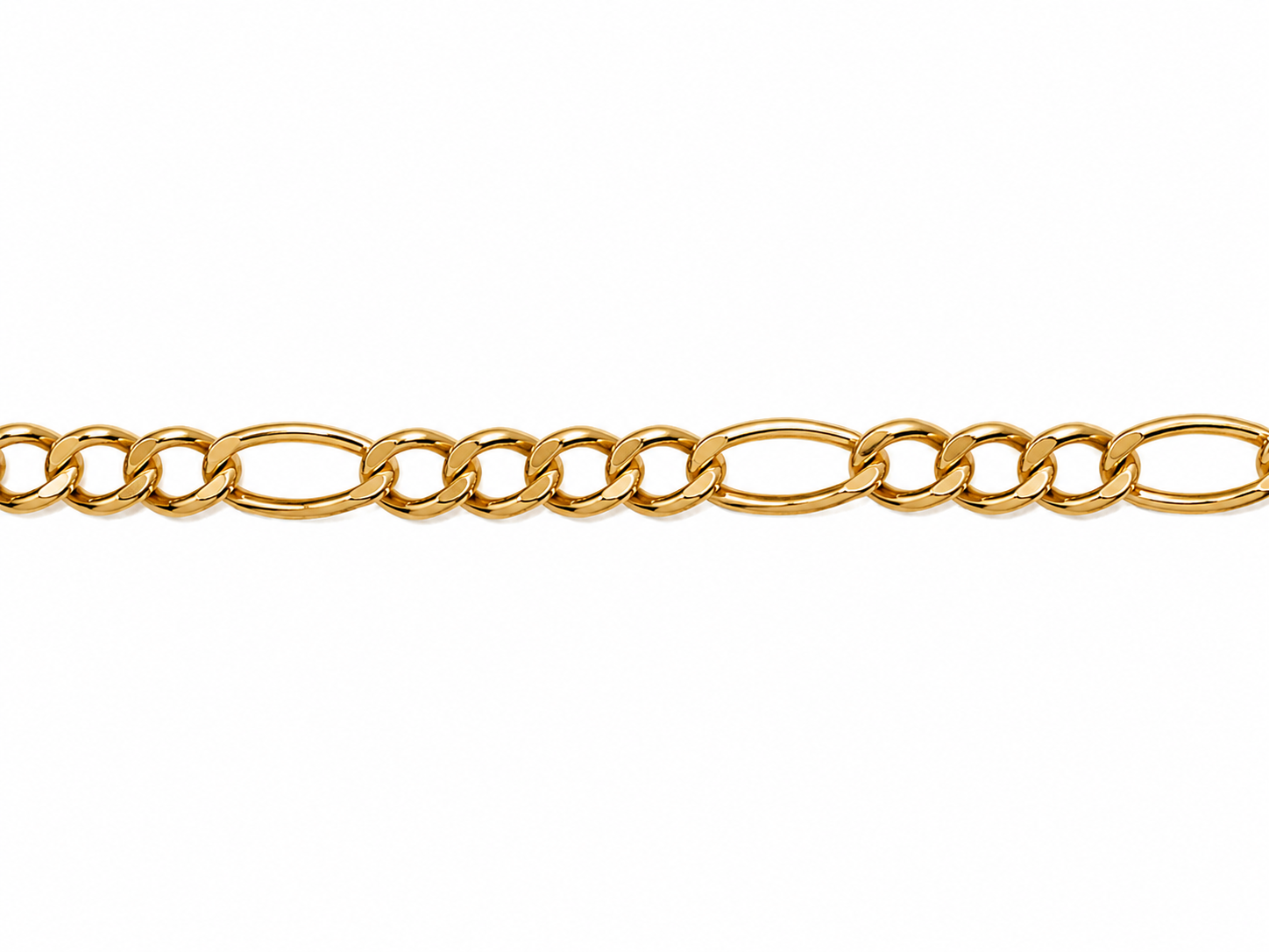 Mujer Cadena Figaro. Eslabon 3y1 - 2 mm - 40 cm - Oro 10k Collar para mujer REALZA JOYAS