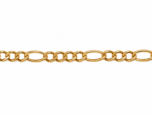 Mujer Cadena Figaro. Eslabon 3y1 - 2 mm - 40 cm - Oro 10k Collar para mujer REALZA JOYAS