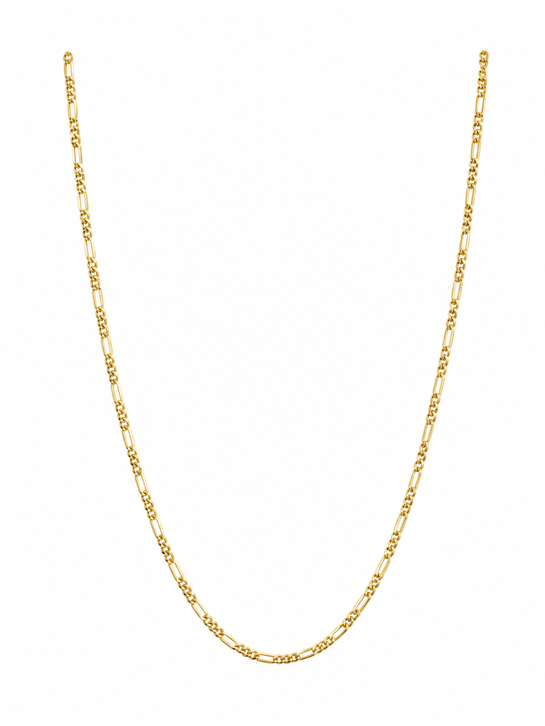 Mujer Cadena Figaro. Eslabon 3y1  Italiano - 1 mm - 40 cm - Oro 10k Collar para mujer REALZA JOYAS
