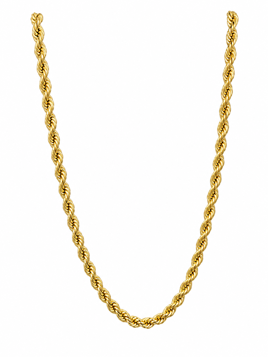 Unisex Cadena Torzal Hueco - 3.5 mm - 60 cm - Oro 10k Collar para Dama y Caballero REALZA JOYAS