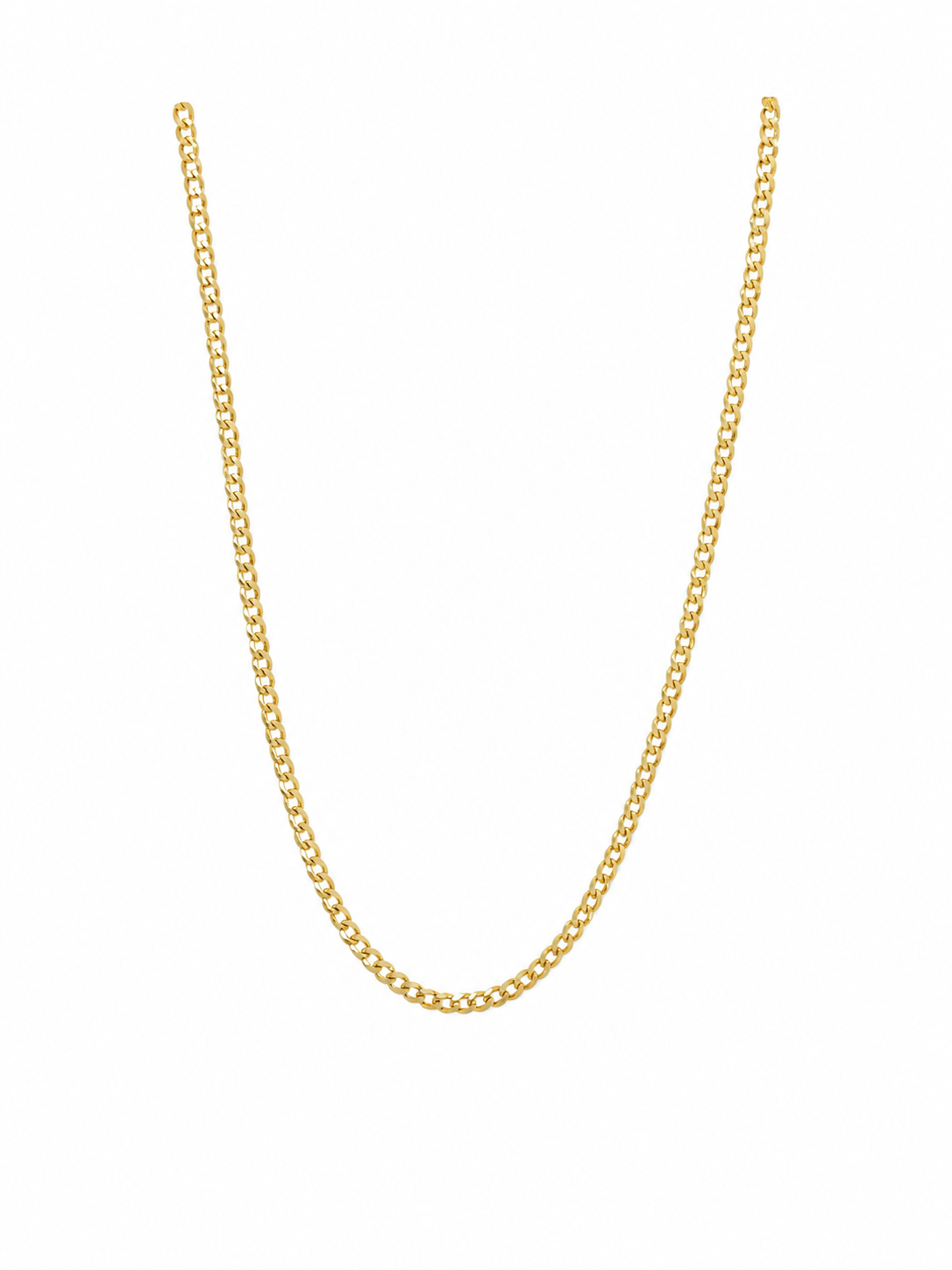 Mujer Cadena Tejido Barbada - 3 mm - 45 cm - Oro 10k Collar para mujer REALZA JOYAS