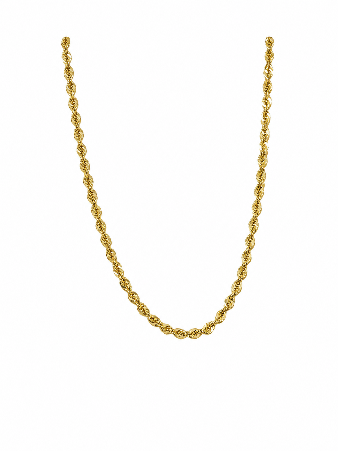 Mujer Cadena Torzal Hueco - 3 mm - 45 cm - Oro 10k Collar para Mujer REALZA JOYAS