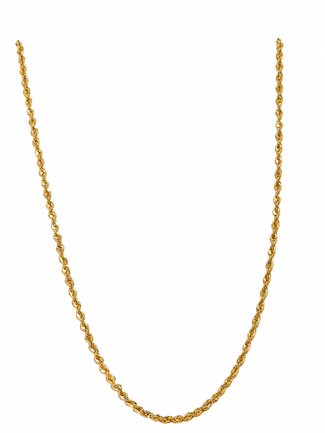 Unisex Cadena Torzal Hueco - 2 mm - 50 cm - Oro 10k Collar para Dama y Caballero REALZA JOYAS