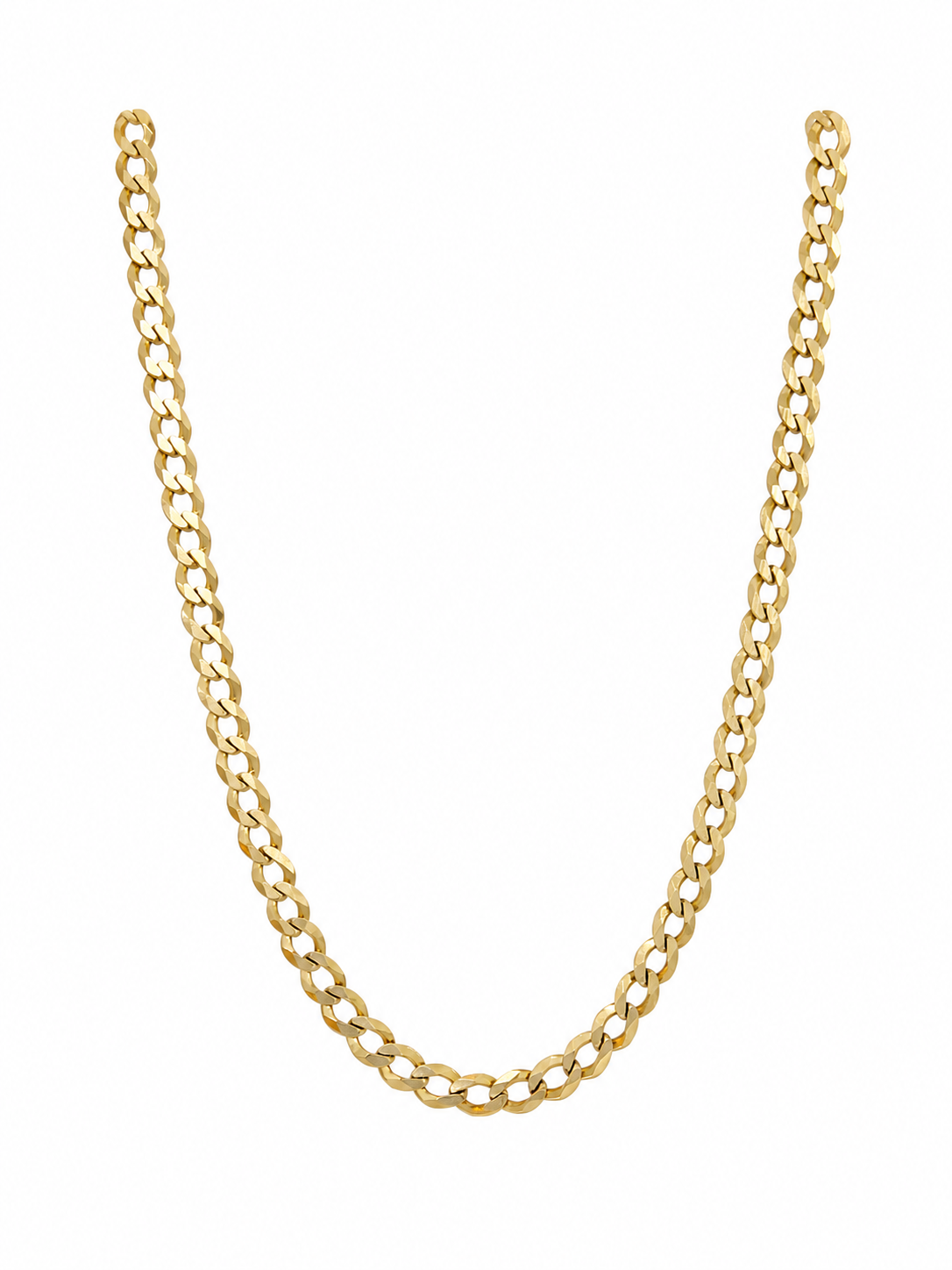 Unisex Cadena Tejido Barbada - 5.5 mm - 55 cm - Oro 10k Collar para Dama y Caballero REALZA JOYAS