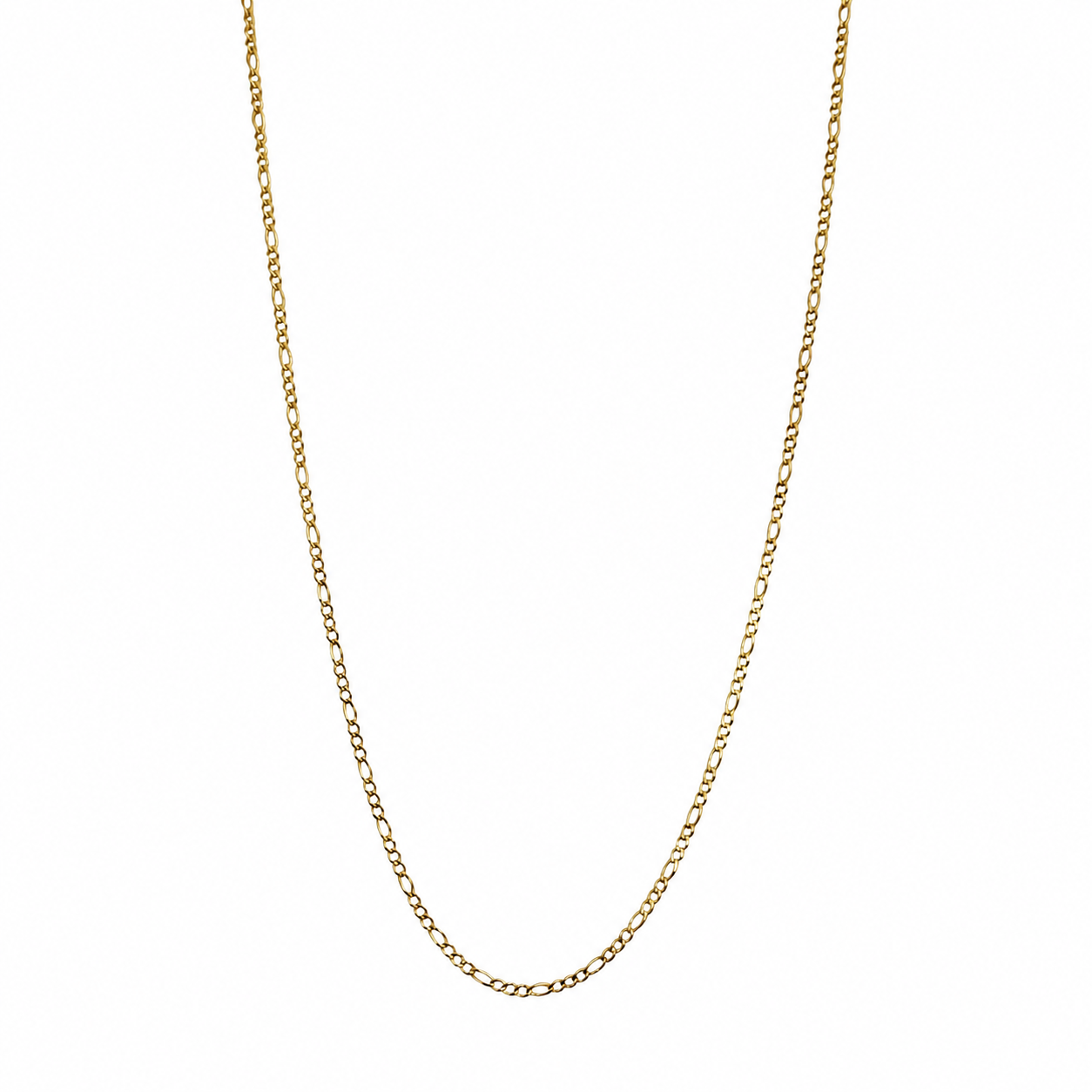Mujer Cadena Figaro. Eslabon 3y1 - 1 mm - 60 cm Oro 10k Collar para mujer REALZA JOYAS