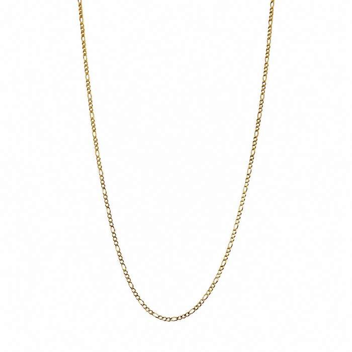 Mujer Cadena Figaro. Eslabon 3y1 - 1 mm - 60 cm Oro 10k Collar para mujer REALZA JOYAS